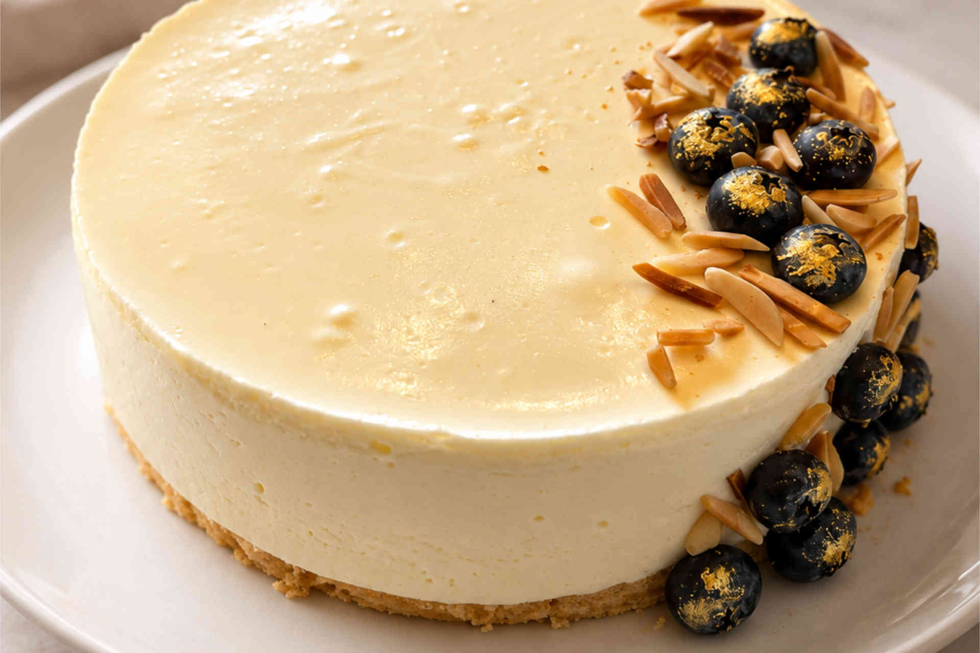 Quark and yogurt cake with blueberries