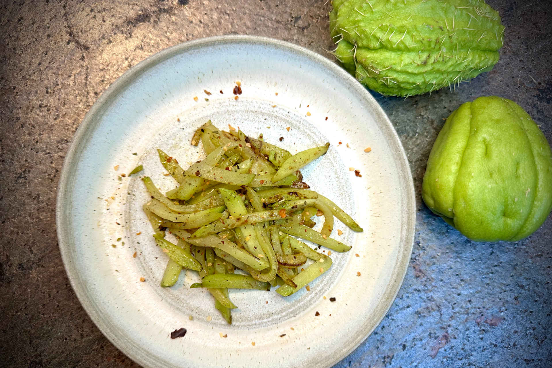 Gebratene Chayote © Alexandra Gorsche